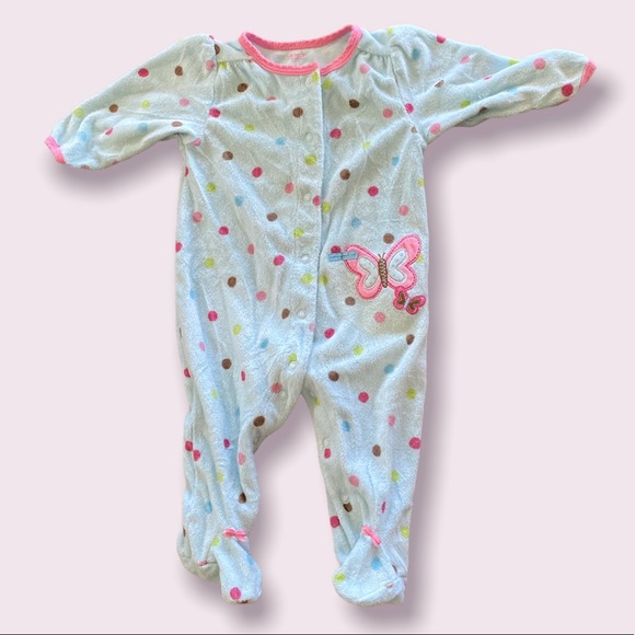 Carter’s Baby One Piece Footed Onesie Polka Dot Pajama (6 months) - Picture 1 of 8